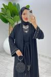 Siyah Premium Sofia Abaya Takım Tesettür Giyim