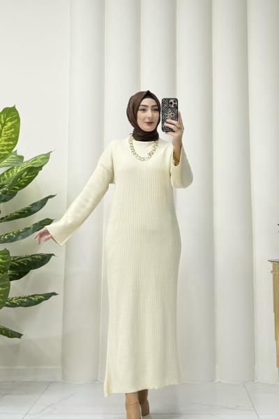 ARİA TRİKO ELBİSE Krem